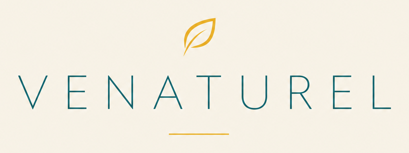 Venaturel logo önerisi A — hafif geometrik