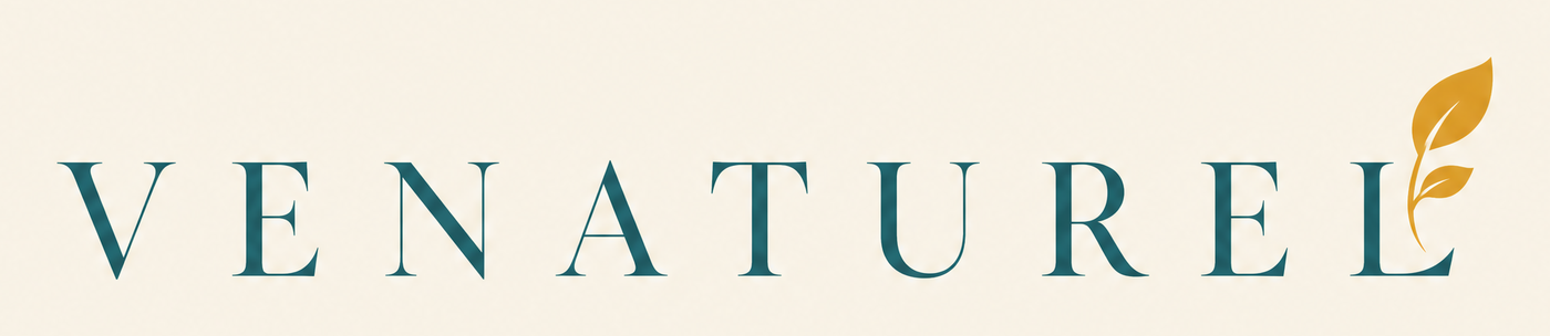 Venaturel logo önerisi B — zarif serif